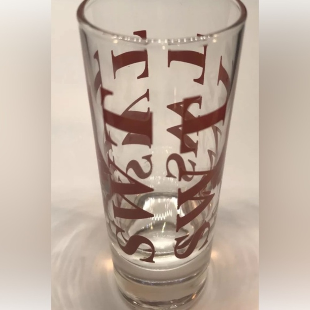 SWT Collectors Shot Glass new without tags Southwest Texas - Texas State